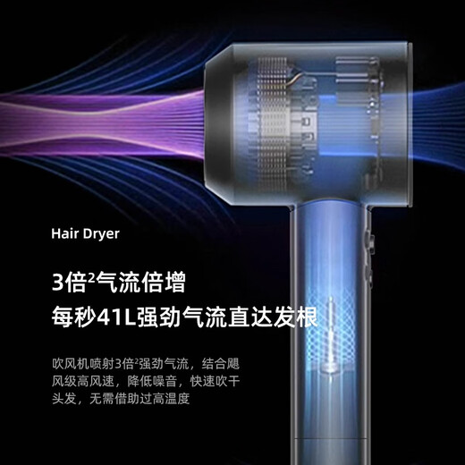 Xiaomi Baby Series Leafless High-Speed Hair Dryer National 3C Certification丨4.5 Billion Negative Ions for Hair Care Household Electric Dryer Quiet and Quick-Drying High Power Hair Care Gift Gray 4.5 Billion Moisturizing Negative Ions Single Nozzle - Nourishing Hair Care 2025 New Top Version 1.8 Meter Cable Long Gift Box