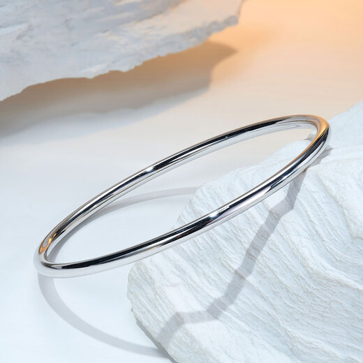 Meluxe Mei Nei spot sparkling PT950 platinum bracelet bracelet bracelet versatile plain ring bracelet solid birthday gift 19.87g-56mm