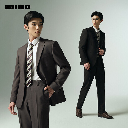 Lilang Three-Proof Fabric Suit Suit Men's Easy-Care Formal Autumn 2025 New Business Men's Suit Suit Black (G5QXF033SA) XL Top 175/88A Pants 175/82A