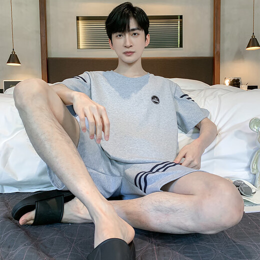 2025 Neue Pyjamas Herren Sommer Baumwolle Dünne Kurzarm Shorts Anzug für Teenager lässige Heimkleidung können außerhalb von HDE9928 L getragen werden