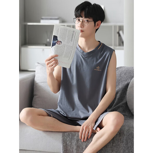 Yalu Modal Men's Pajamas Summer de verano 2024 Nuevo set de ropa de seda de seda de hielo de color grande de manga corta y ropa de ropa para el hogar de otoño nshzy-12026 L (adecuado para el peso de 100-130 Jin [Jin equivale a 0.5 kg])