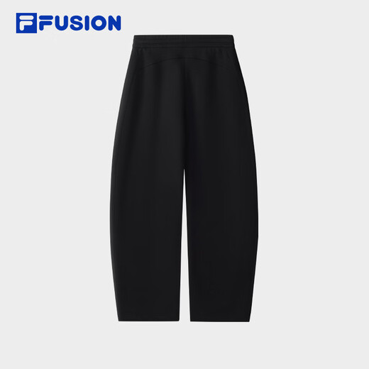 FILA FUSION Fila Fashion Brand Knitted Pants for Women 2025 Autumn New Fashion Loose Straight-Line Casual Pants, Black-BK M 165/66A/M