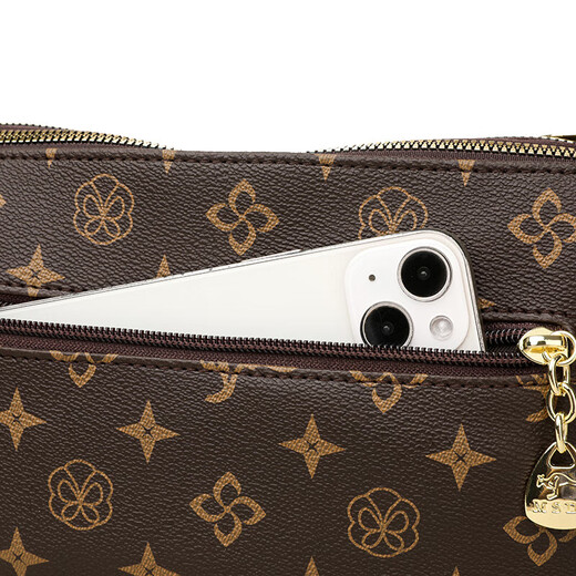 Soft leather women's bag 2025 hot style high-end fashion mom style middle-aged crossbody bag niche versatile commuting shoulder bag Khaki AY1811