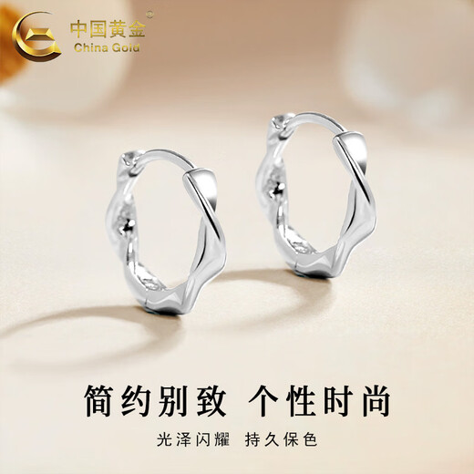 CHINA GOLD Pure Silver Earrings Women's Versatile Niche Earrings Mobius Earrings Valentine's Day Birthday Gift for Girlfriend and Lover Mobius Earrings