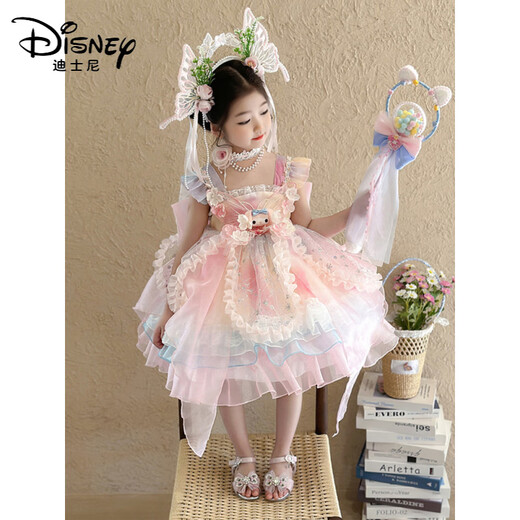 迪士尼（Disney）女童连衣裙夏装吊带礼服儿童生日美乐蒂公主裙女孩夏季洛丽塔裙子 送拖尾+JSGY6628美乐蒂洛丽塔彩 100 cm