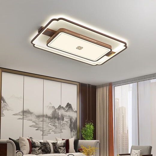 Leshi (NVC) 2025 Neues modernes neues chinesisches Wohnzimmer Deckenleuchten Einfaches Esszimmer Schlafzimmer Studium Tea Room Lampe Gesamthaus zwei Schlafzimmer Ein 1W 6187-Runden 50 cm-Three Farblicht Licht