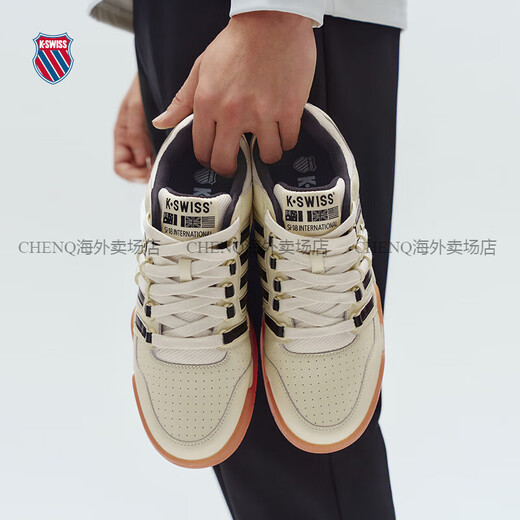Kswiss Shoes for Men and Women 24 Autumn New Breathable Casual Parejas Slam Shoes 9275 Auténtico 202 Asparagus White/Pure Black 41.5