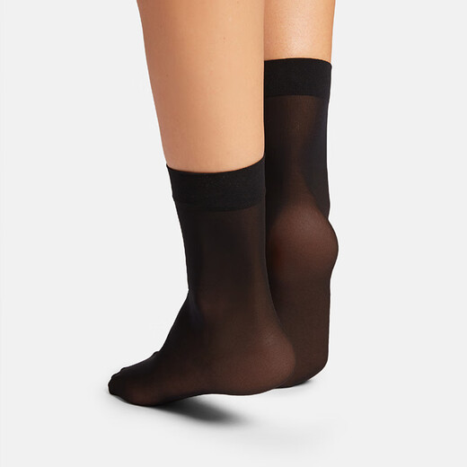 Wolford Individual10D Thin Transparent Comfortable Formal Women's Short Stockings 41260 7005_Black S (36-38)