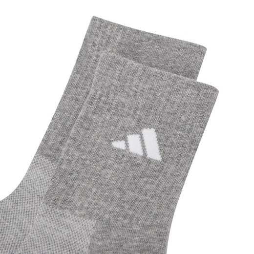 阿迪达斯 （adidas） 袜子男女袜夏季新款三双装低帮透气篮球运动训练休闲袜 JC9272/黑白灰/中筒/三双装 [S]建议鞋码:35-38/22-24cm