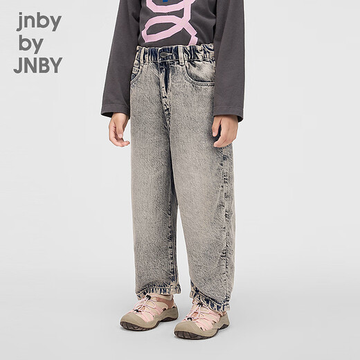 Jnby от Jnby Jiangnan Buddies Детская одежда Брюки банановые брюки Джинсовая мягкая случайная и зимние мальчики и девочки дети 1O7E11770 671/серый порошок 120 см.