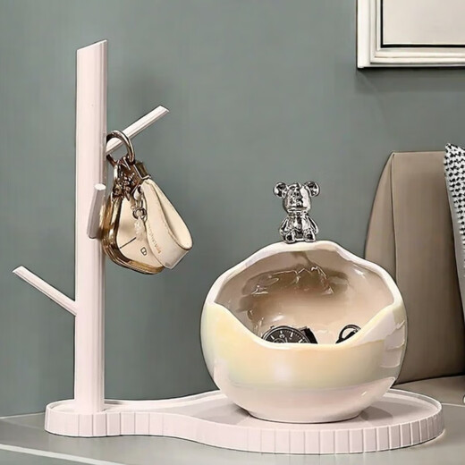 Entrance key storage ornament feels the entrance door placing racks light luxury shoe cabinet living room children's room Swan pair white 693