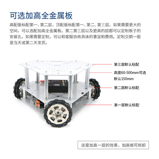 WHEELTEC轮趣科技 全向轮小车ROS底盘激光雷达 树莓派 全向移动机器人 omni wheel 高配版 重载型 基础套餐 无(ROS版才可选雷达)
