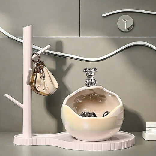 Entrance key storage ornament feels the entrance door placing racks light luxury shoe cabinet living room children's room Swan pair white 693