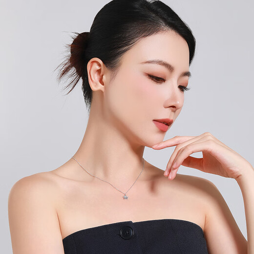 Mengjinyuan PT950 lucky star necklace five-pointed star platinum set chain birthday gift for girlfriend