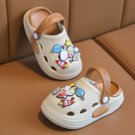 EVA Summer Cute Cartoon Ultraman Boys and Girls Croc Shoes Non-slip, Wear-Resistant and Breathable Home Croc Shoes EVA Environmentally Friendly and Skin-Friendly Upgraded Version Blue 30 Inner Length 19CM