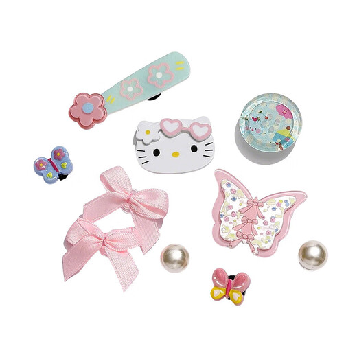 Sanrio KT Katze DIY Hole Schuhe Zubehör Schuh Blumendekoration abtrennbare Tropfplastik -Etikett an Crocs Schuhschnalle Schnalle Bug Kt Katze Keine Spezifikationen
