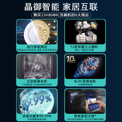 SIEMENS 12 sets of independent built-in dishwashers for home use fully automatic intelligent washing and drying B08 SJ23HB08KC 12 sets black