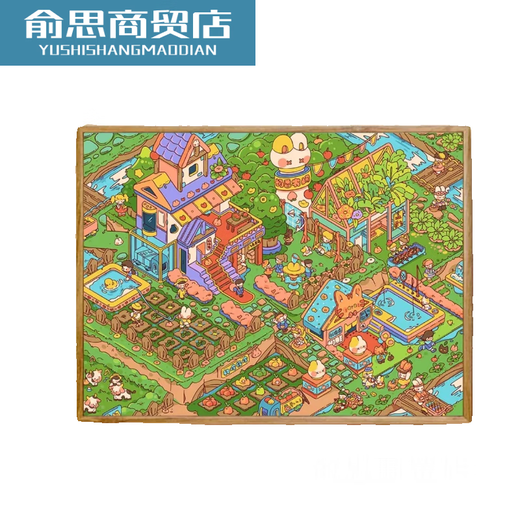 甜品市集数字油画高难度横版2024新款40X50diy卡通多巴胺填色画 Z695 奶香镇大门 40*50CMDIY颜料画笔+实心背板
