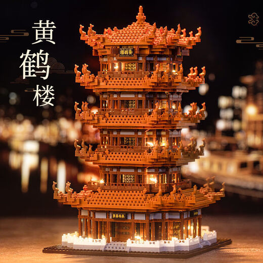 天安门国潮积木微小颗粒高难度玩具阿房宫拼装兼容乐高建筑黄鹤楼 中号天安门/3888颗粒 彩盒版