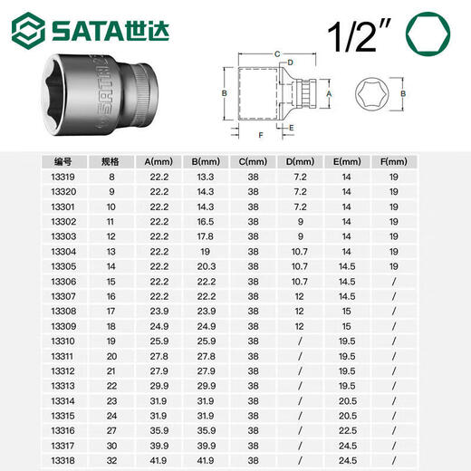 Zhehongdi manga hexagonal Xiaofei Puller Zhongfei Head Dafei Tool No. 8 13/14/17/18/21/24 mm Xiaofei 3.5mm11301