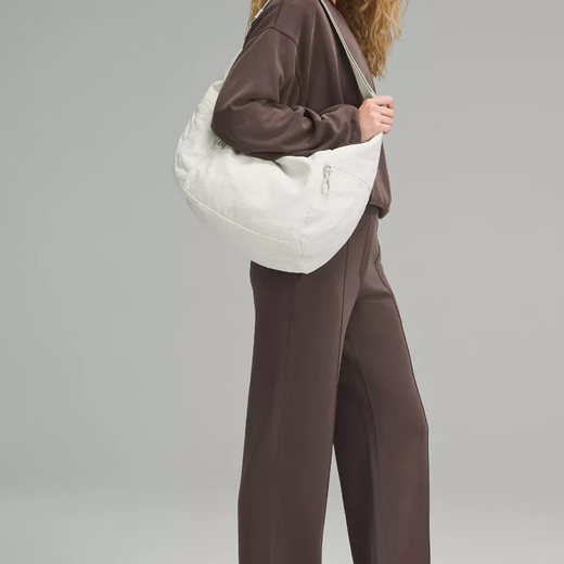 lululemon 13L zipper opening and closing polyester croissant bag croissant bag shoulder bag large women's white white large size