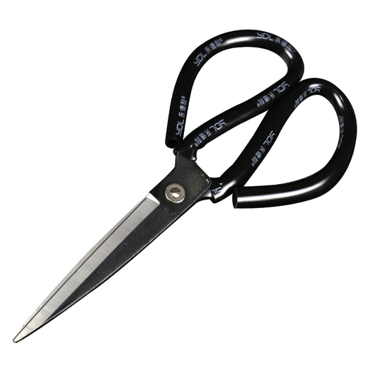 Yongdeli scissors industrial strong scissors old-fashioned iron scissors manganese steel P large notch leather scissors extra large scissors P large 80 pieces real hair 100 pieces