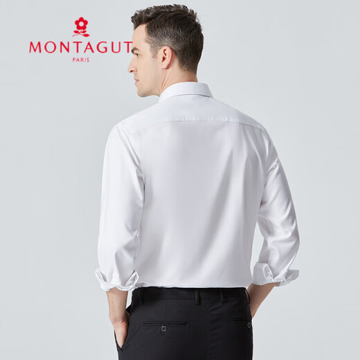 Montagut (Montagut) No hierro, sin marca y anti-hrinking Spring y otoño camisa de hombre de manga larga Camiseta profesional formal de camisa formal estante de negocios informales G677 White L 175