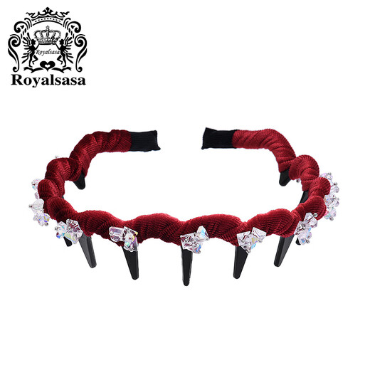 Royal sasa royal salsa velvet wavy hair hoop imitation crystal light luxury high skull head hoop high-end temperament face small hairpin