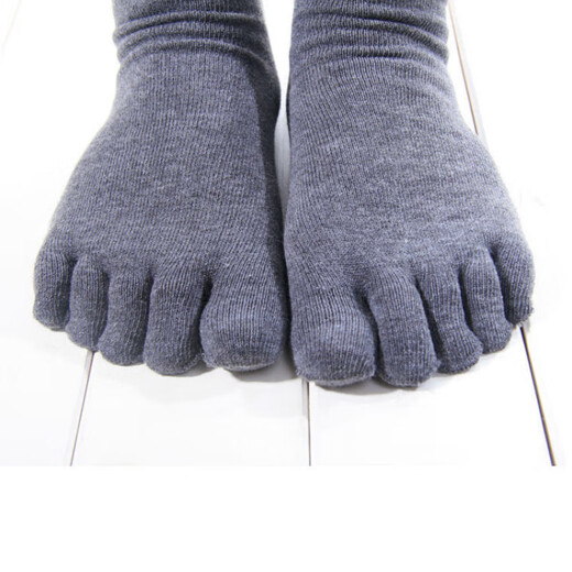 MieLanat Men's Yoga Pilates Non-Slip Socks Five Toe Socks Mid-Tube Massage Bottom Non-Slip Men's Socks Autumn 4 Gray