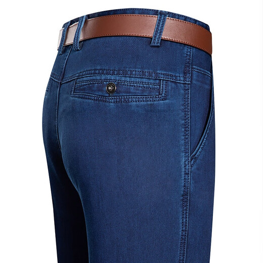 Sieben Wölfe High-End-Sommer-dünne hübsche hübsche elastische Männer mittleren Alters Jeans junger Männerhosen Loose Daddy's Outfit B3892 Zhonglan 33