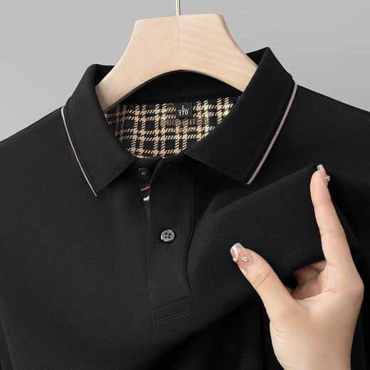 
Hailan Home's new summer men's lapel T-shirt simple and fashionable white men's short-sleeved POLO shirt cotton t-shirt top 6628 purple M /48 [recommended 100-125b