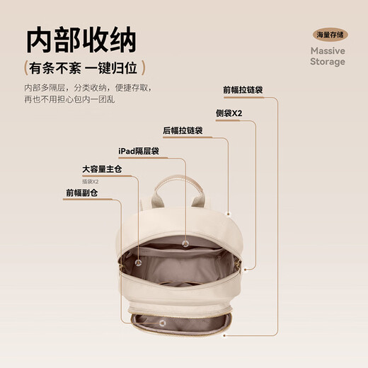 POLO双肩包女旅行书包笔记本ipad包防泼水包休闲百搭通勤背包生日礼物