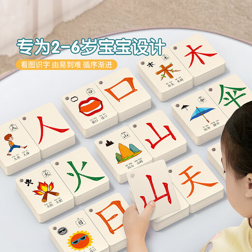 Shantou Lin Village baby pictogram literacy card children Chinese characters 3-6 years old early education fun literacy card toddler pictogram literacy card