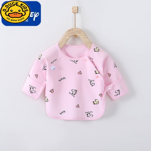 G.DUCKKIDS新生儿半背衣纯棉卡通和尚服四季款a类无骨护手挖背婴儿保暖上衣 12155小牛 59cm 0~3月