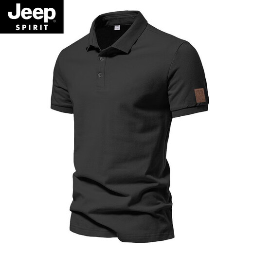 Jeep Spirit American Retro Perlenboden Baumwollmänner Polo. Shirt Solid Color Casual Business Pendeln kurzärmelig T-Shirt Sommer halbärmeligte Reversklumpen (aq new 691) 2xl 2xl (150-165jin [Jin ist gleich 0,5 kg])