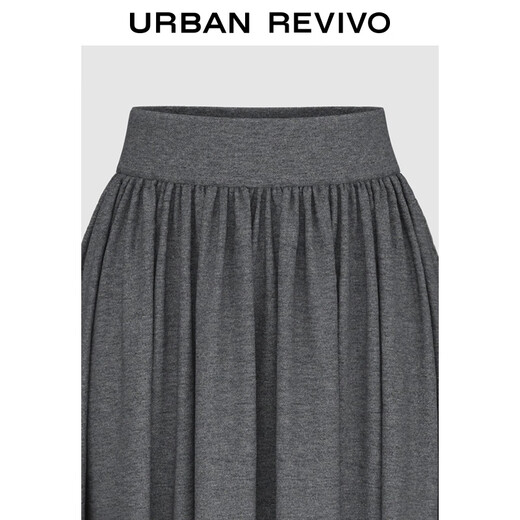 UR2025 new winter women's clothing simple casual solid color super loose high waist A-line skirt UWB550004 dark gray floral gray S (XS-S)