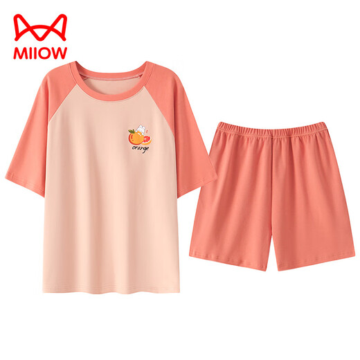 Pajama de manga corta de Catman (MIIIW) Traje de manga corta para mujeres para el verano con paleta de paleta integrada de la paleta de gran tamaño de verano.