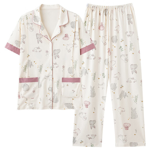 Bangqi Confinement Vêtements pour les vêtements d'allaitement maternel à manteau courts minces à manteau courte pour les vêtements pour les mères et les grosses femmes enceintes Sleep HD6913 # Style d'allaitement L [80-120Jin [Jin est égal à 0,5 kg]]]