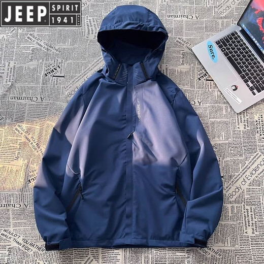 JEEP SPIRIT吉普国际品牌2025秋冬季情侣户外三合一外套软壳衣爬山防风登山服 6628深蓝色【男款】 5XL