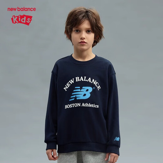 NEW BALANCE童装男女儿童新款2025运动休闲套头卫衣ND7CF1Z053 110