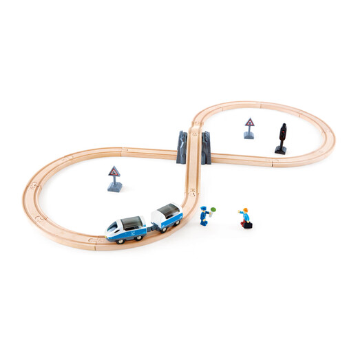 Hape electric locomotive toys children's track train 1-3-6 years old boy and girl holiday gifts Train track classic 8-word set [E3729]