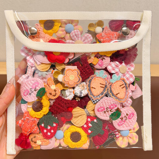 Jiaojing fetal hair clip baby hair clip hair clip 0-3 year old female baby fetal hair clip shredded hair clip hair volume small month old children pink plaid flower five-piece set special price 1-piece set