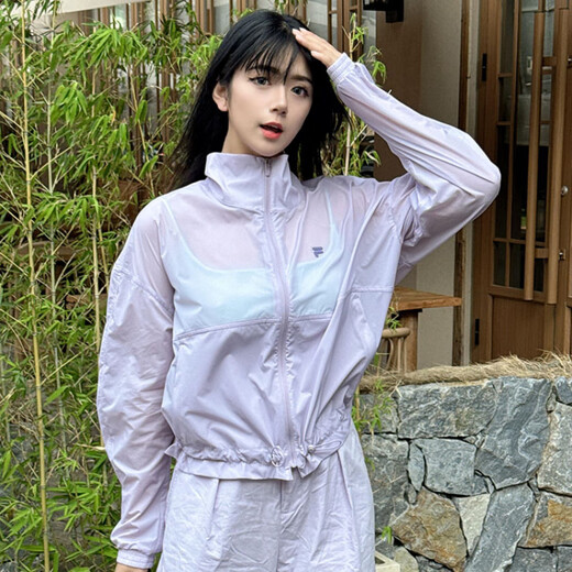
FILA FUSION FILA sunscreen clothes women's jacket short sports and casual loose top for women T11W523706FLB light blue S 160/80A
