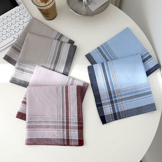 
OEMG men's middle-aged and elderly handkerchiefs, cotton thin old fashioned nostalgic carries soft pure cotton sweat-absorbing handkerchief, old fashioned (3 packs) about 39CMX39CM