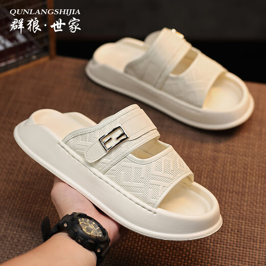 Pareja lobo Familia zapatillas para hombres nuevos hombres de verano para hombres y mierda de los hombres anti-dolores y mierda.