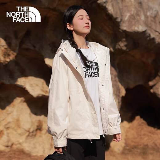 北面（The North Face）25春夏冲锋衣女户外防风防水硬壳夹克外套8EYF官方正品 8EYF-JK3_黑色 M 160