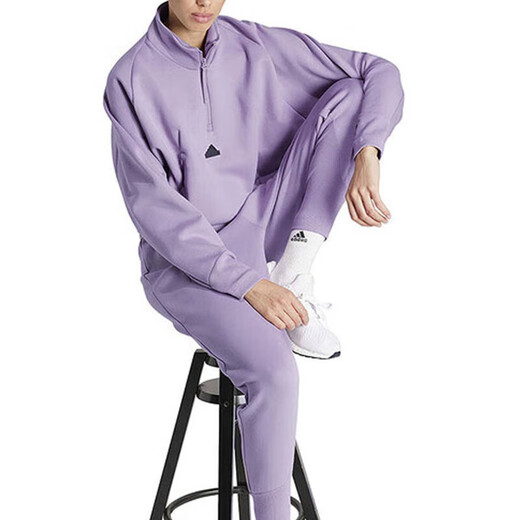 阿迪达斯（adidas）官方卫衣女装25春秋款Z.N.E运动服立领防风外套休闲半拉链套头衫 IS3899 XL