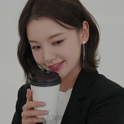 BMOI Old Phoenix 999 pure silver tassel ear wire earrings women's long earrings earrings jewelry earrings