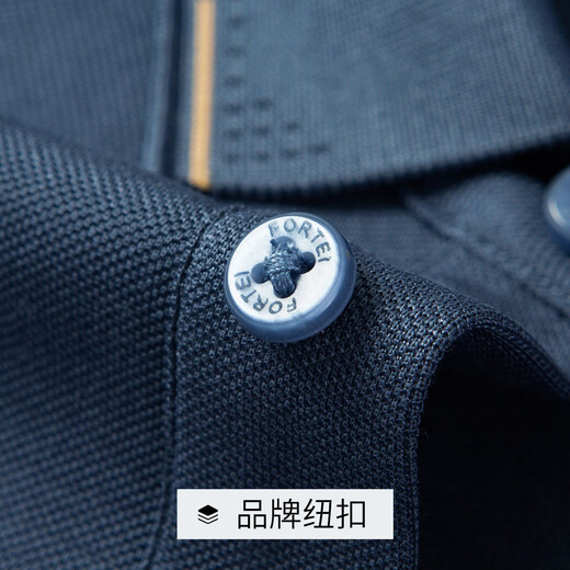 Rich mulberry silk long-staple piqué cotton men's polo shirt men's autumn middle-aged business casual long-sleeved T-shirt men