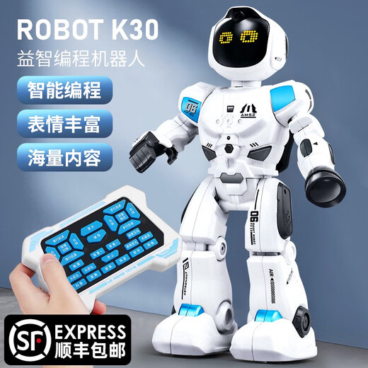 Tutus neues Fernbedienungs -Roboter -Kinderprogramm für Kinder und Tanz kleiner intelligentes elektrisches Frühschulspielzeug für Mädchen und Jungen. K19-Follow-up-Service-Roboter-Offizielle Standardkonfiguration der rot-High-End-Standard